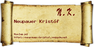 Neupauer Kristóf névjegykártya