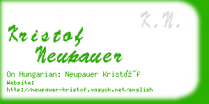 kristof neupauer business card